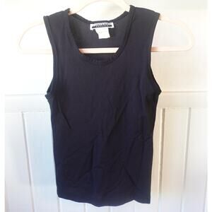 Vintage 90s Contempo Casuals Tank Top Medium Black Mesh Goth Fairy Grunge Shirt